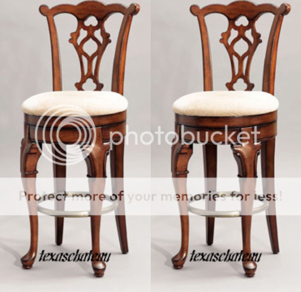 2 QUEEN ANNE STYLE FURNITURE COUNTER BAR STOOLS CHAIRS eBay